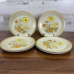 Hearthside Prairie Flowers Garden Festival Hand Paint Salad Plates 7.5 Lot of 6‎